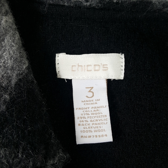 Chico's Wool  Color block Button Front Jacket - Picture 5 of 6